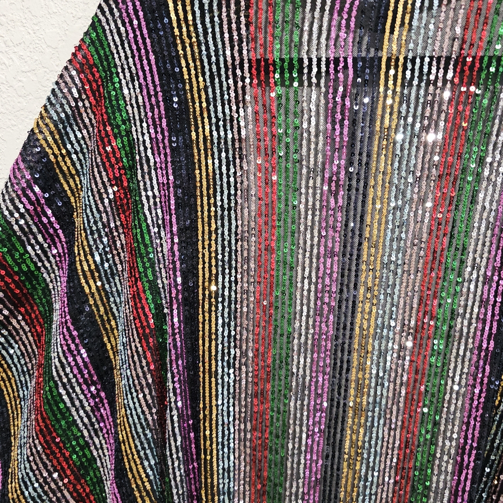 Torrid Multicolored Striped Sequin Kimono Cardigan. - Picture 3 of 7